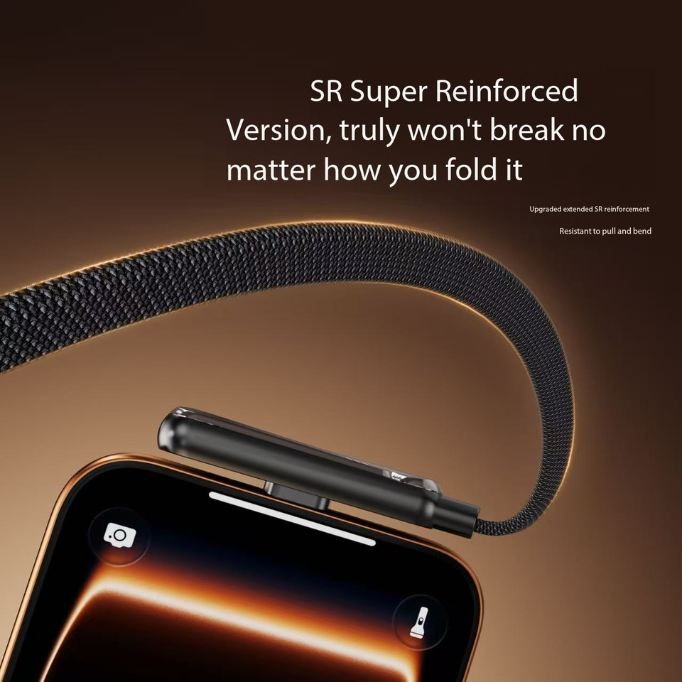 240W Type C Charging Cable with Built-in Phone Stand