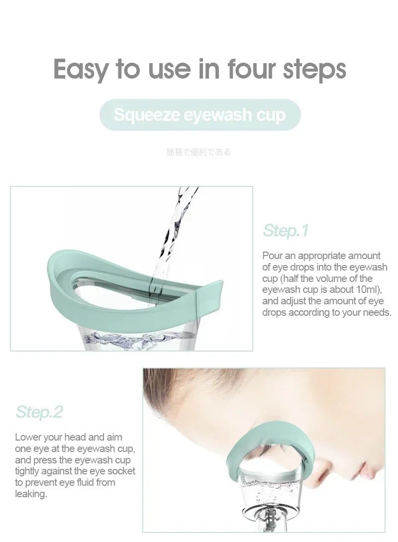 Eye Wash Cup, Eye Wash Kit - Silicone Manual Air Pressure Eye Cleaning Cup for Eye Rinse