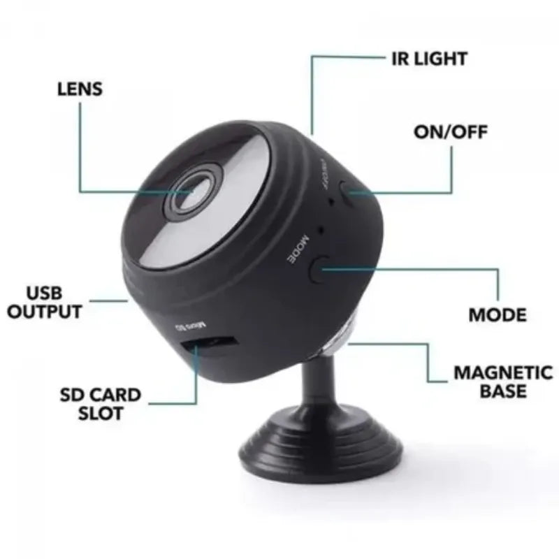 A9 Mini HD Magnetic Wifi Camera 1080P HD Result With HDSF App Mini Camera